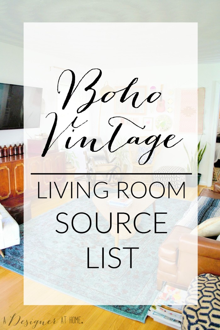 A Boho Vintage living room source list