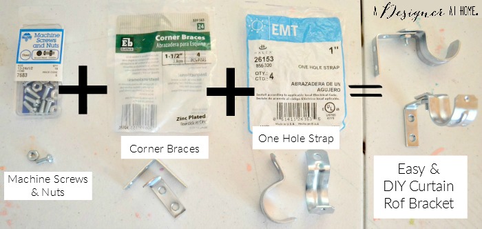 bracket equation using hardware store supplies for easy custom curtain rod brackets