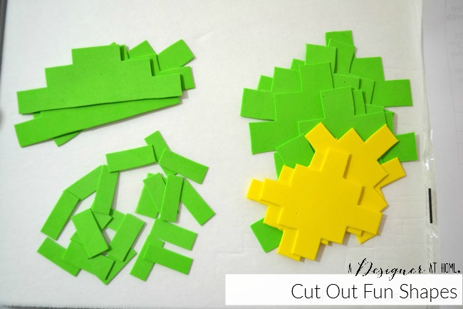 cut out shapes from dollar store foam sheets