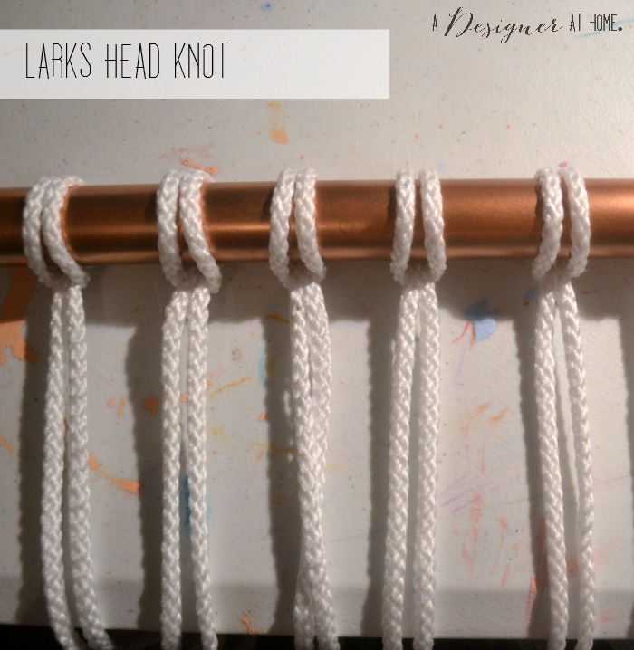 larks head on copper painted conduit