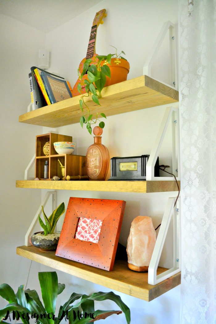 DIY rustic industrial boho shelves unsing everybody's favorite bracket supplier- IKEA Ekby Lerberg