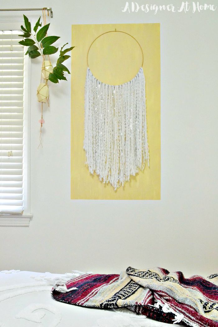 Zwall-hangin-framed-by-artistic-painted-rectangle-frame-painted-frame-boho-moroccan-wedding-blanket-inspired-wall-hanging-hanging-cases-tree-branch-clippings-bohemian-boho-decor-diy