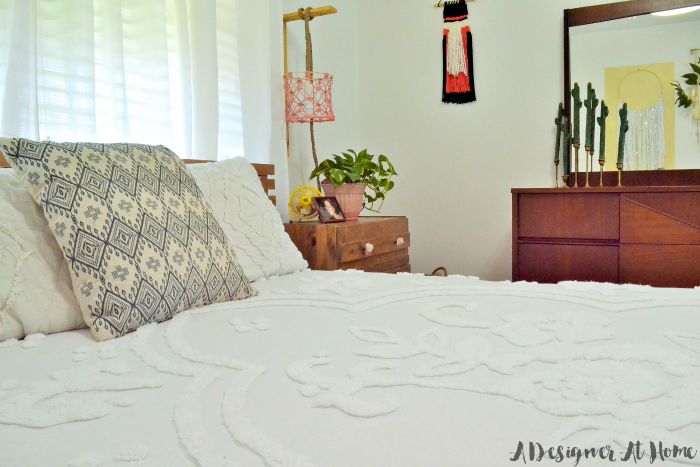 Bohemian Master Bedroom in a Small Home- Room Reveal (lots on DIY and vintage finds!)