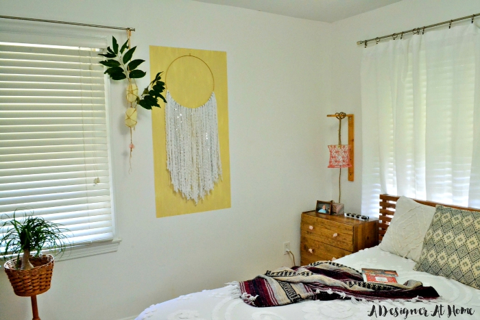 Bohemian Master Bedroom in a Small Home- Room Reveal (lots on DIY and vintage finds!)