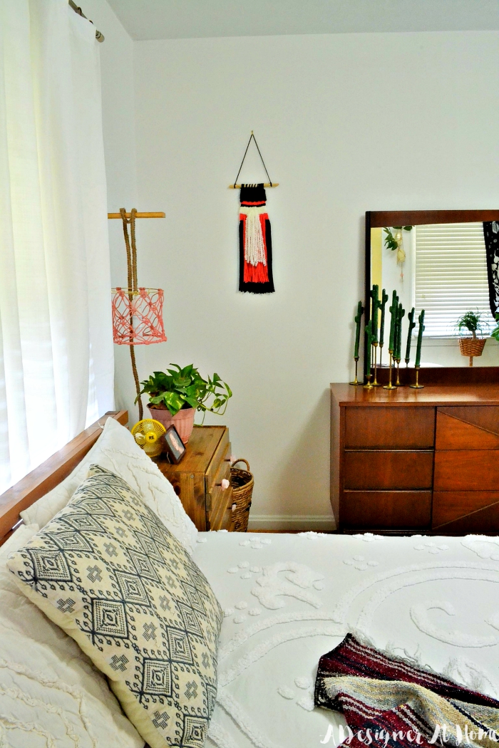 Bohemian Master Bedroom in a Small Home- Room Reveal (lots on DIY and vintage finds!)