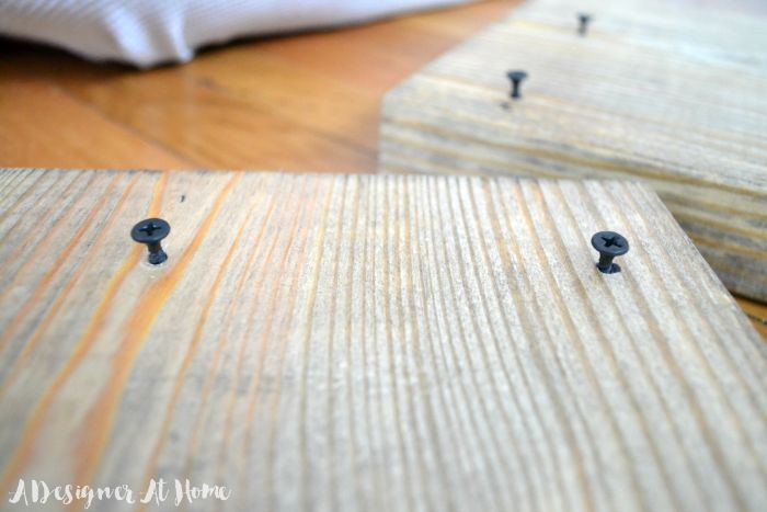 drilling screws into wood of shef bracket