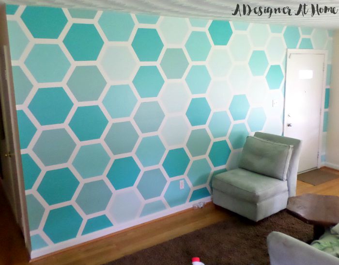 painted hexagon ombre wall treatment honeycomb accent wall ombre painted design