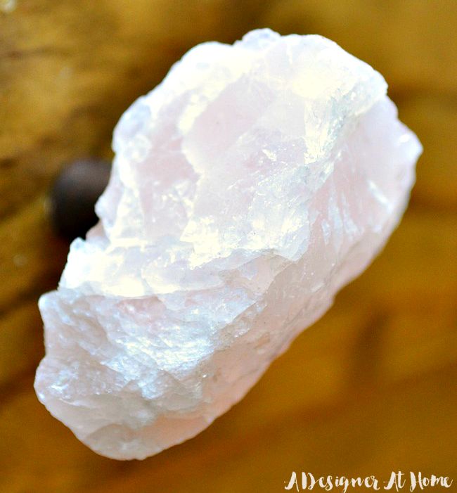 rough shaped rose quartz crystal drawer knob