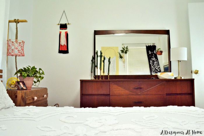 Bohemian Master Bedroom in a Small Home- Room Reveal (lots on DIY and vintage finds!)