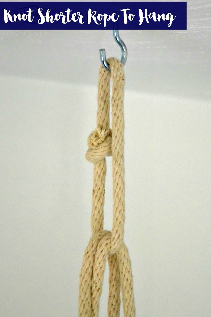 Tying a shorter length of rope over the longer 2 lengths of rope for extra balance and stability