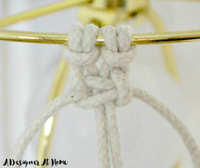 after two larkshead knots ties two square knots