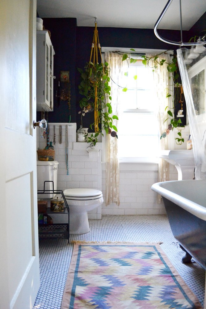 Lauren and Chad's Apartment Therapy Home Tour- Boho Bathroom