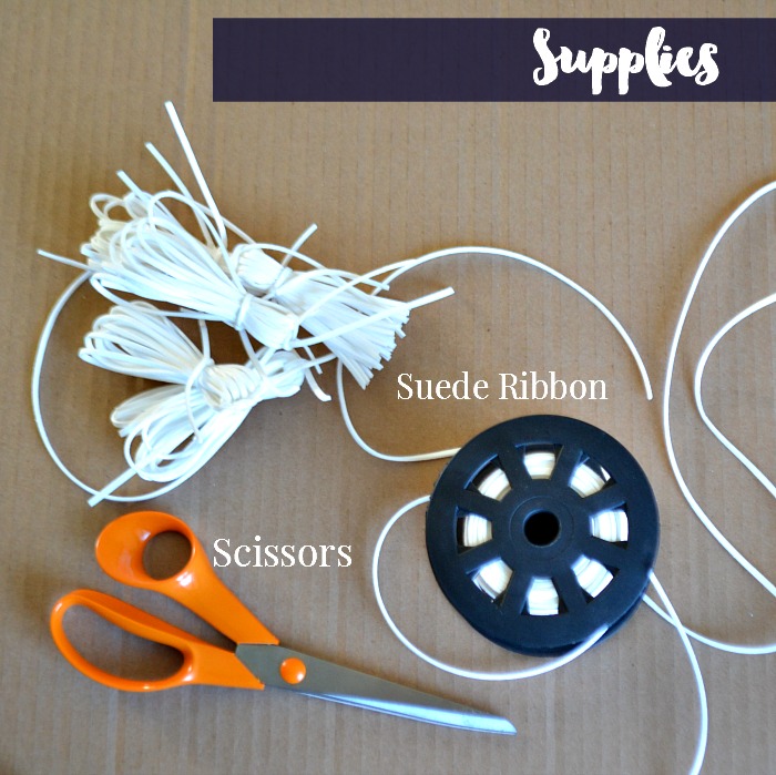 Supplies for DIY Suede Tassels on a Basket - Video Tutorial!