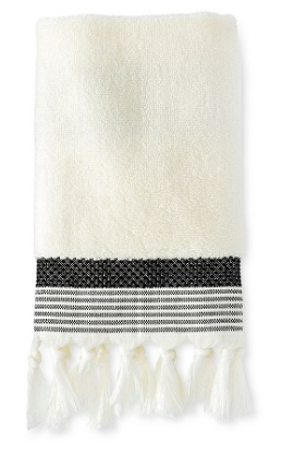 white-fringe-black-hand-towel