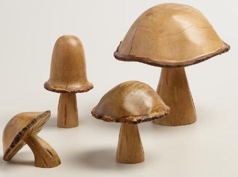 wooden mushrooms