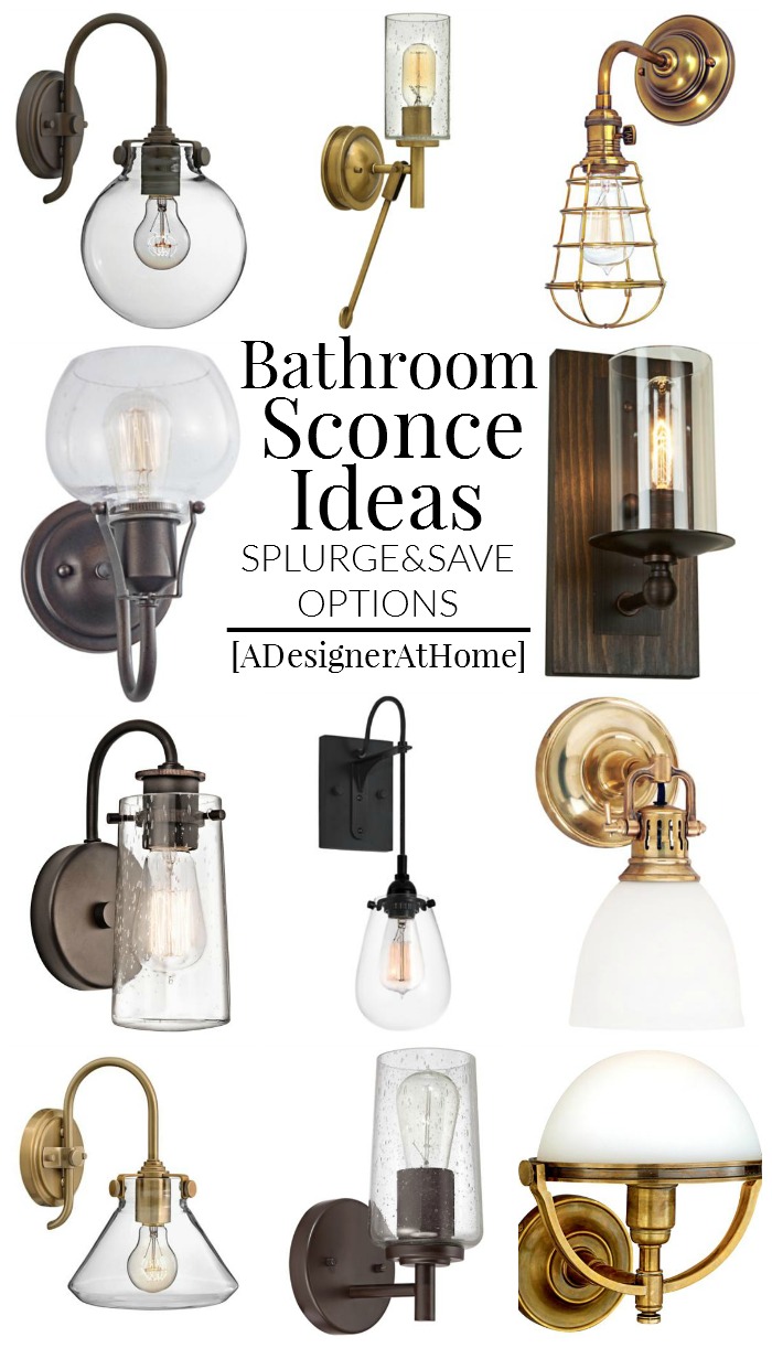 bathroom vanity lighting ideas. Both splurge and Save options- but they all look so nice!