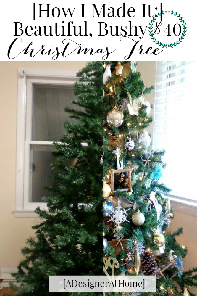 how I made my $40 cheap christmas tree look thicker, bushier and beautiful - budget savvy christmas decorating