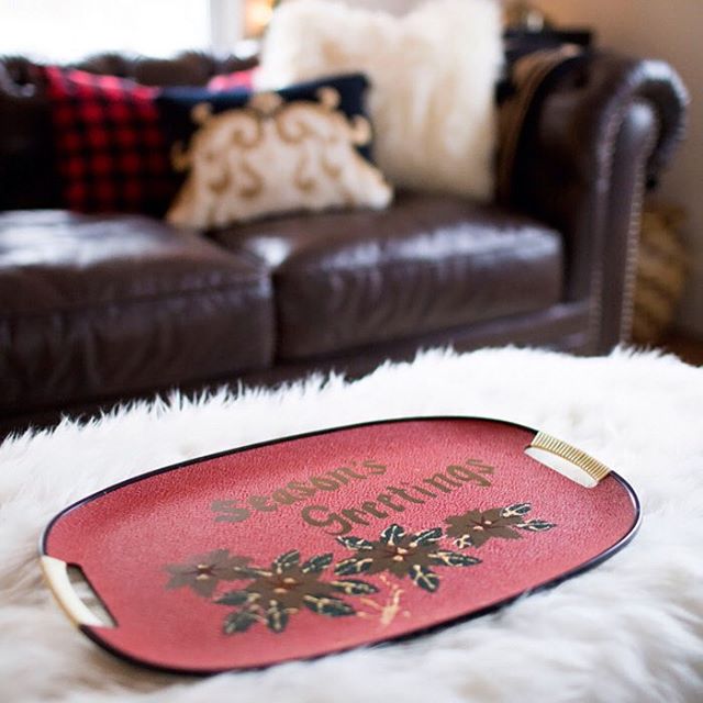 @thoughtsfromalice Sweet, vintage tray from my mom. (More from my living room on the blog and a $500 gift card giveaway! Link in profile.) here's the link to her blog