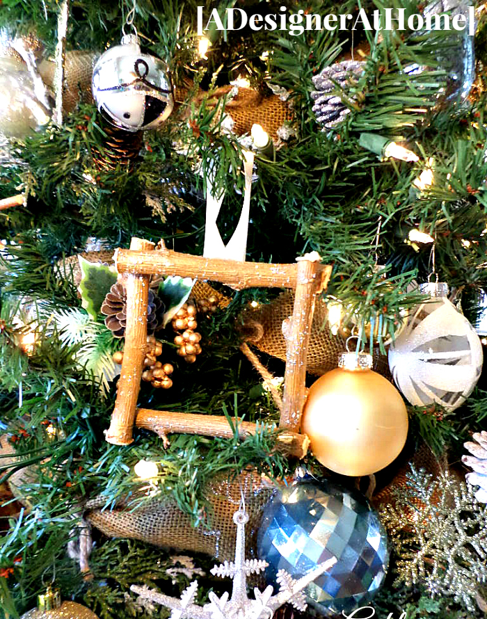 twig and branch ornaments created with backyard waste and a couple craft stash supplies- rustic and cute!