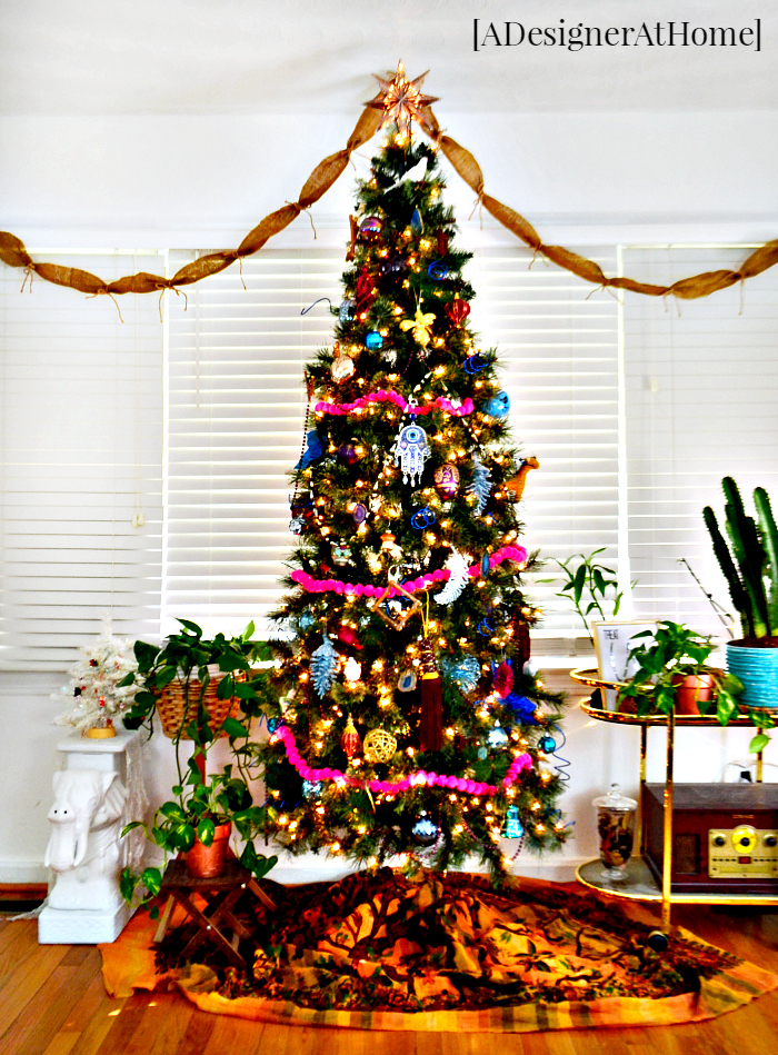 global, vintage, whimsical Christmas tree from A Designer At Home- bohemian at heart