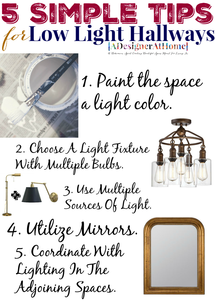 5 simple tips for low light halways, click through to see pairings, suggestions and more tips!