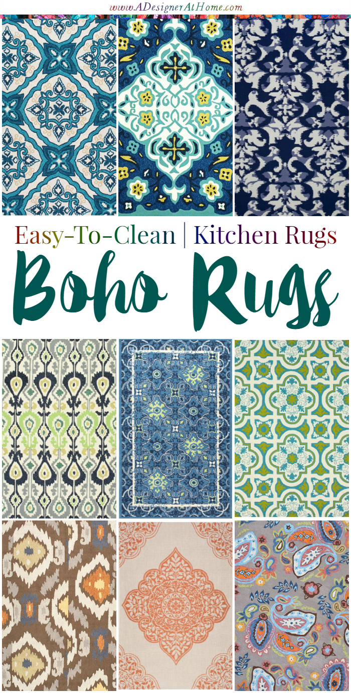 Easy to clean rug for the kitchen- oh so boho!