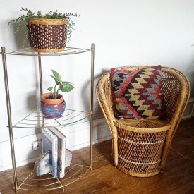 Oh so boho brass shelf via @shopmidcenturymodest