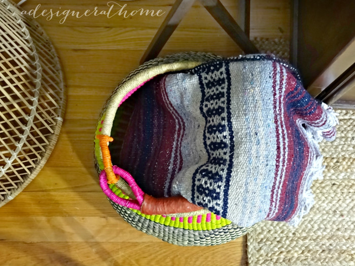 african global basket for throw blankets