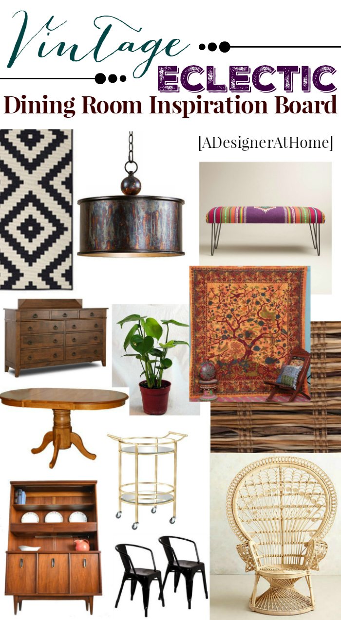 vintage eclectic dining room mood board