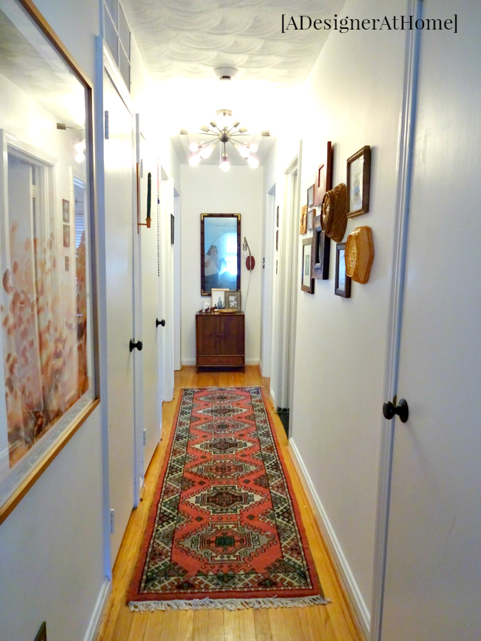 white canvas with lots of pattern and texture- a global boho vintage inspired hallway makeover