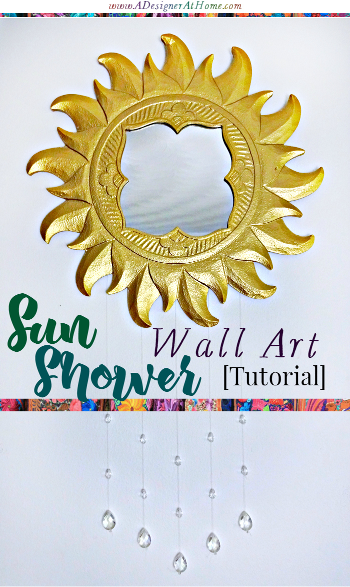 Tutorial thrifted wall mirror to sunshower wall art