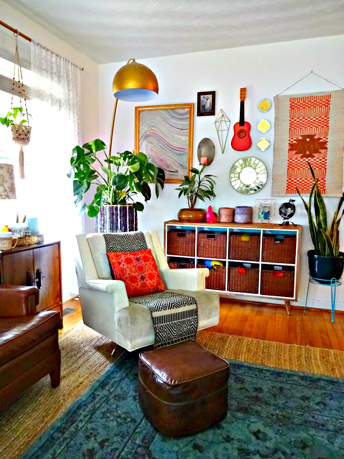 eclectic interiors bohemian living room with collected treasures and thrifted furniture