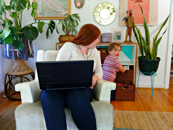 A blogger and her boy A Designer At Home's work and play space in progress (a boho eclectic 1200 square foot brick ranch in progress)