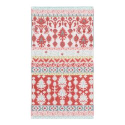 Coral and Aqua Ikat Hand Towel