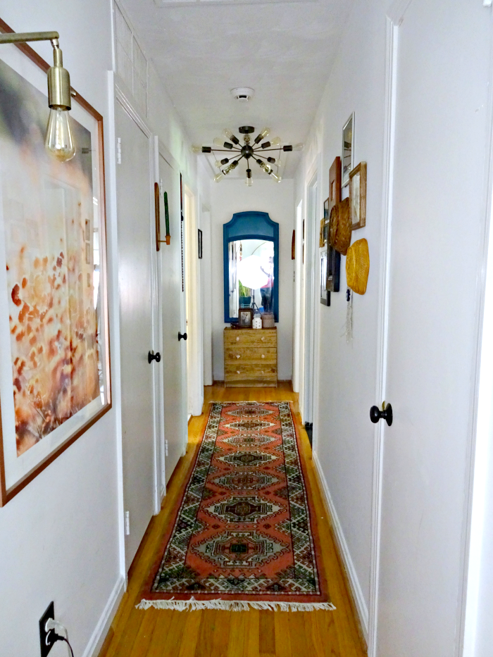 boho eclectic hallway