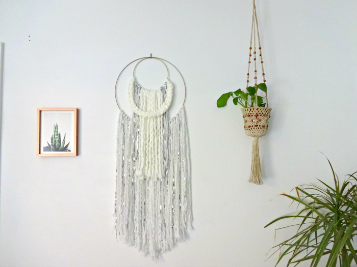 handmade wallhanging thrifted macrame planter and unique plant art