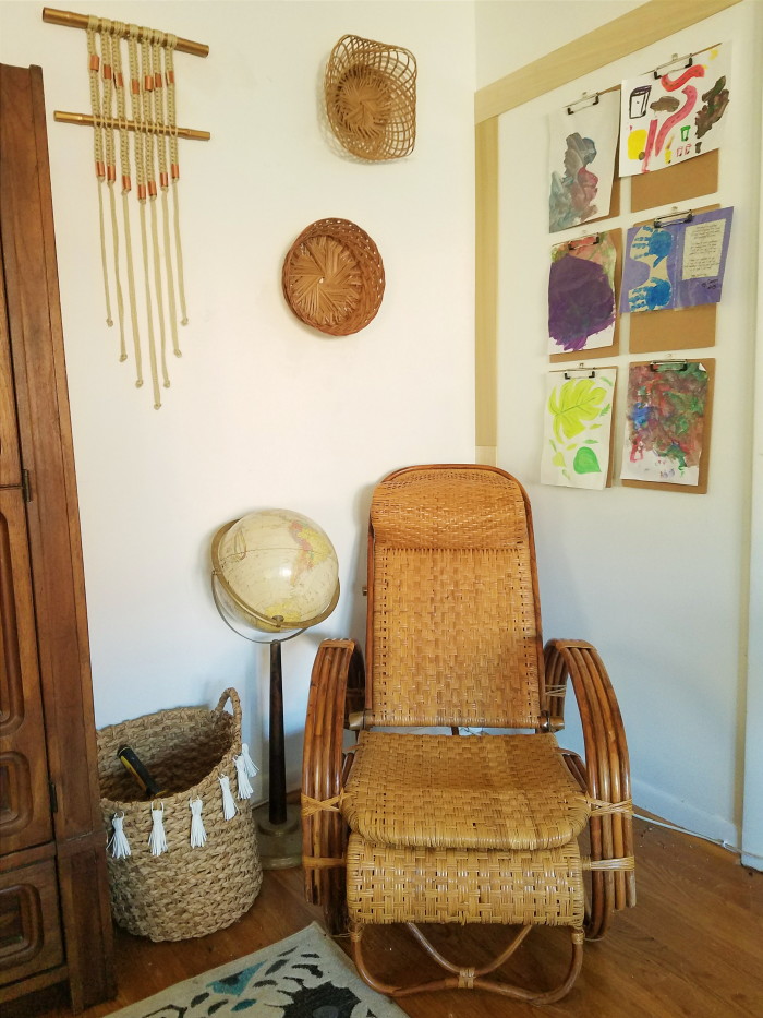 Vintage rattan lounger