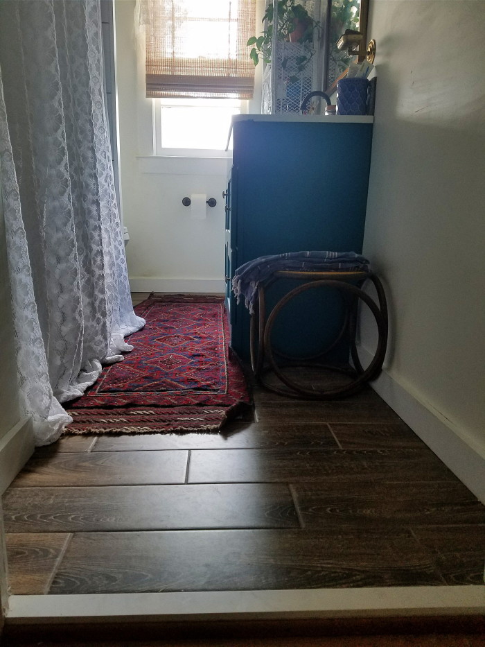 Middle Eastern and Mediterranean inspired vintage bohemian bathroom remodel