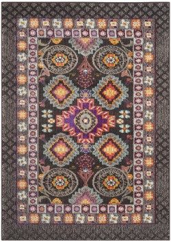 Modern Bohemian Geometric Brown and Multi Area Rug