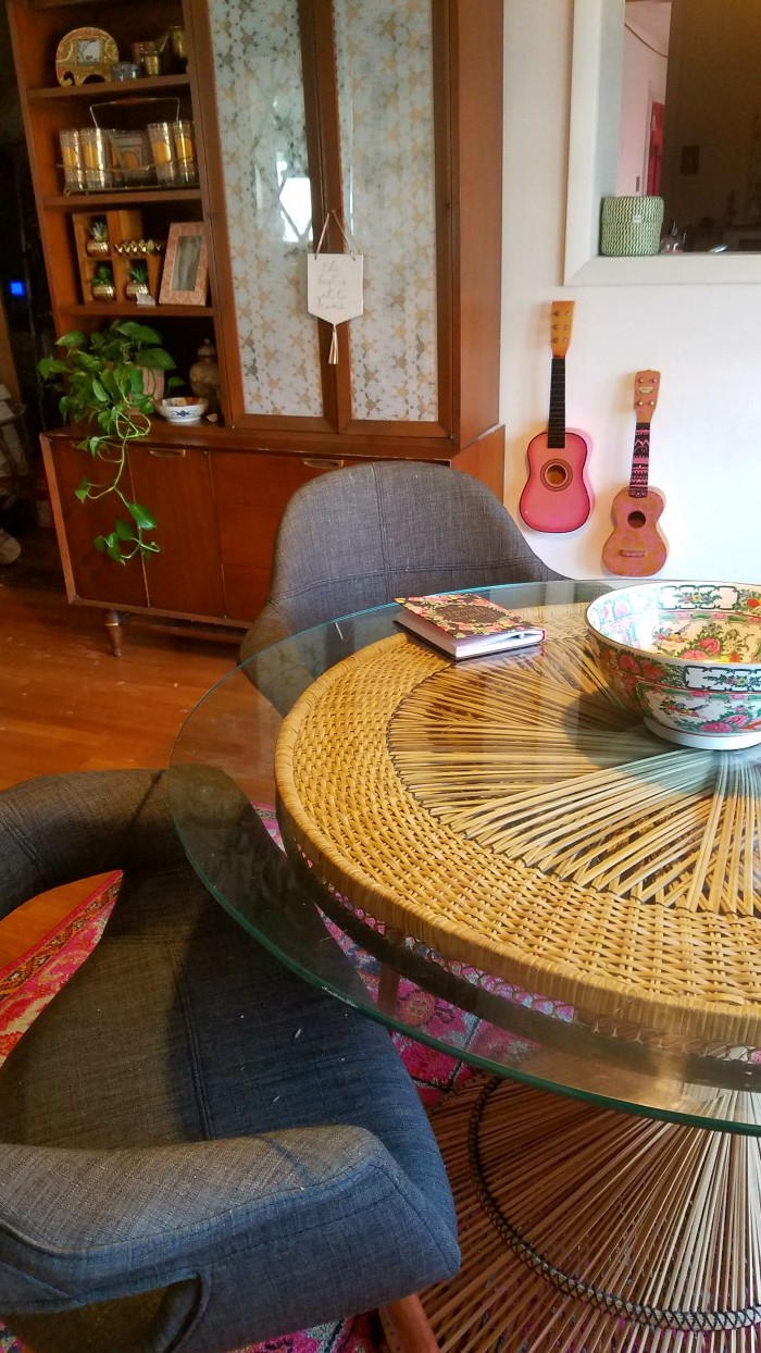Plant Filled and Focused | Pink and Green | Tropical and Modern | Global and Thrifted | Dining Room | Airy Bohemian Dining Room Decor | Eclectic Boho Cali Style