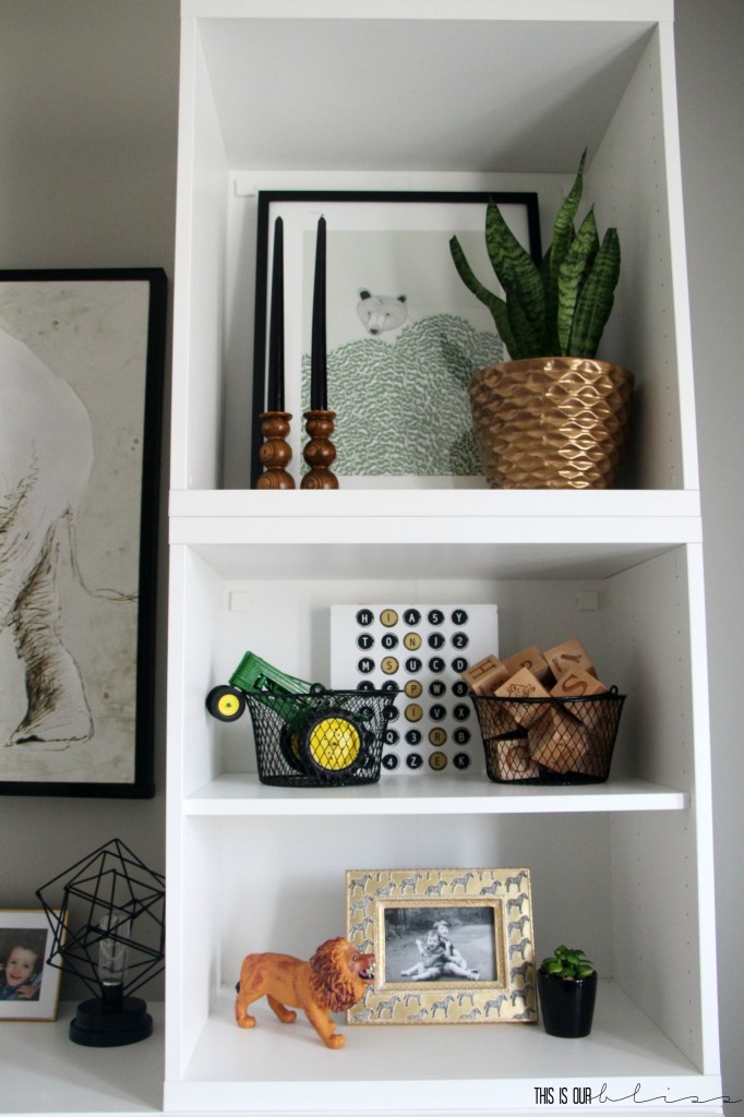 Bold-modern-playroom-reveal-shelf-styling-with-plants-and-wood-accents-This-is-our-Bliss