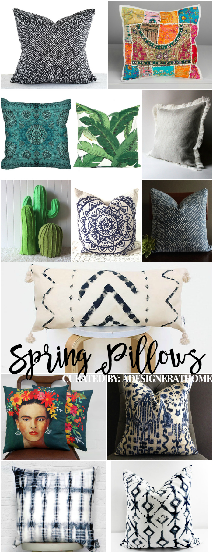 Decorating Bohemian: Spring 2017 Favorite Pillows and Throws