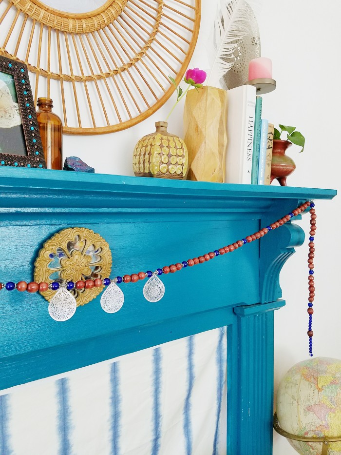 Bohemian jewelry inspired wood bead garland tutorial