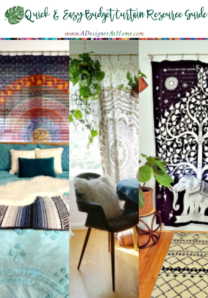 Quick and Easy Budget Boho Curtain Resource Guide - @adesignerathome