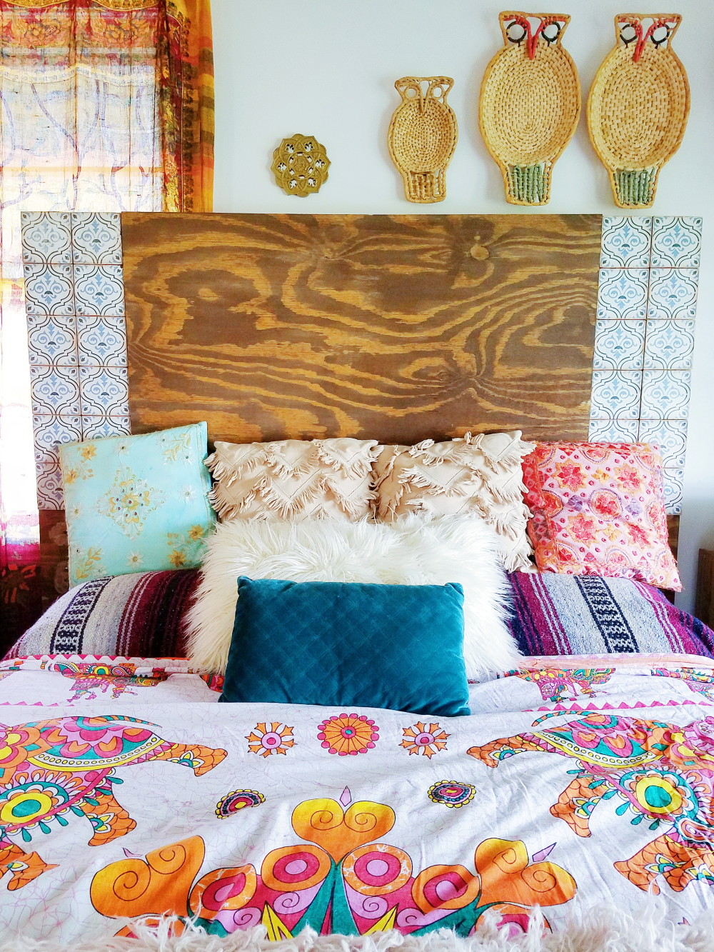 The Global Styler: Moroccan Tile inlaid headboard DIY created by @adesignerathome