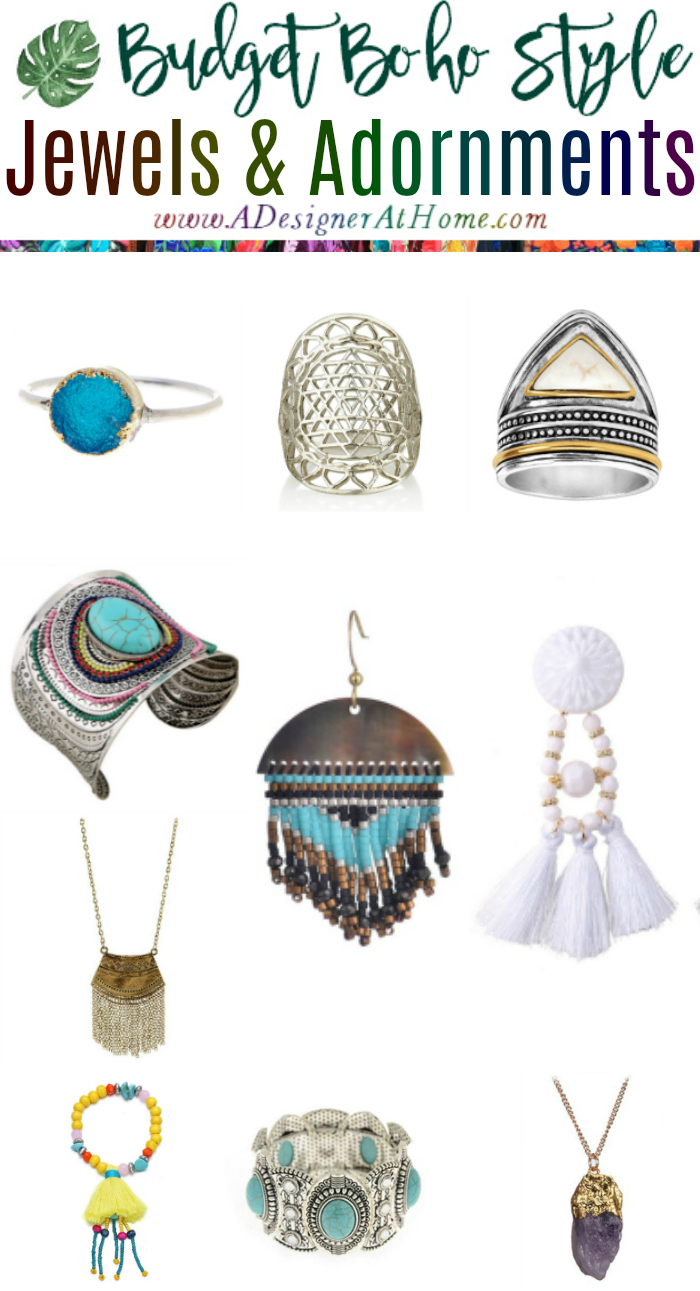 Budget Boho Style Jewelery & Adornments Rings, Bracelets, Necklaces and Earrings