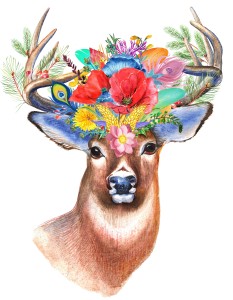 Boho Flower Crown Stag Printable