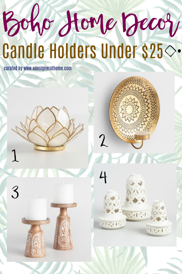 Budget Boho Home Decor Candle Holders Under $25