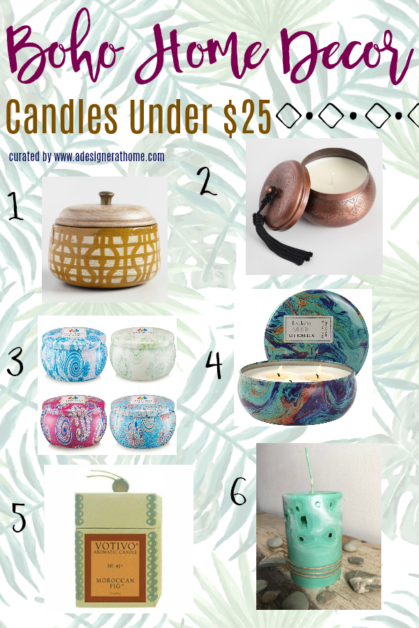 Budget Boho Home Decor Candles Under $25