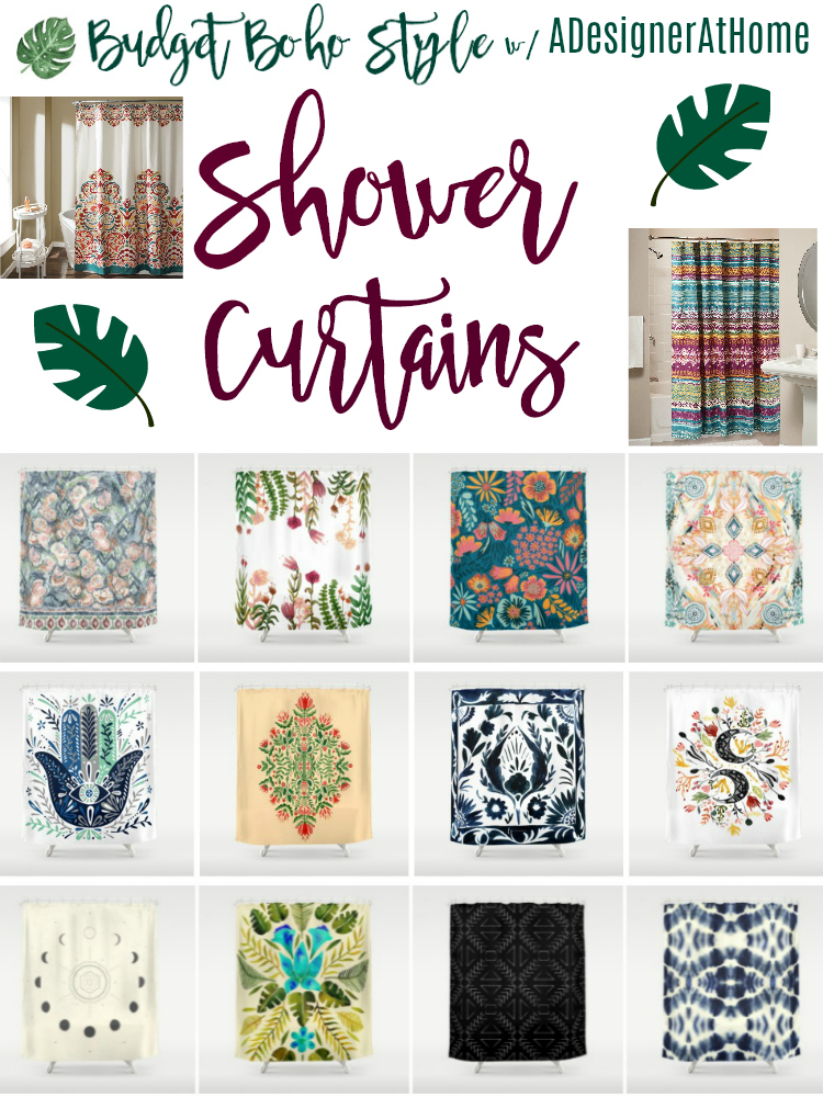 budget boho home style: bohemian boho shower curtains